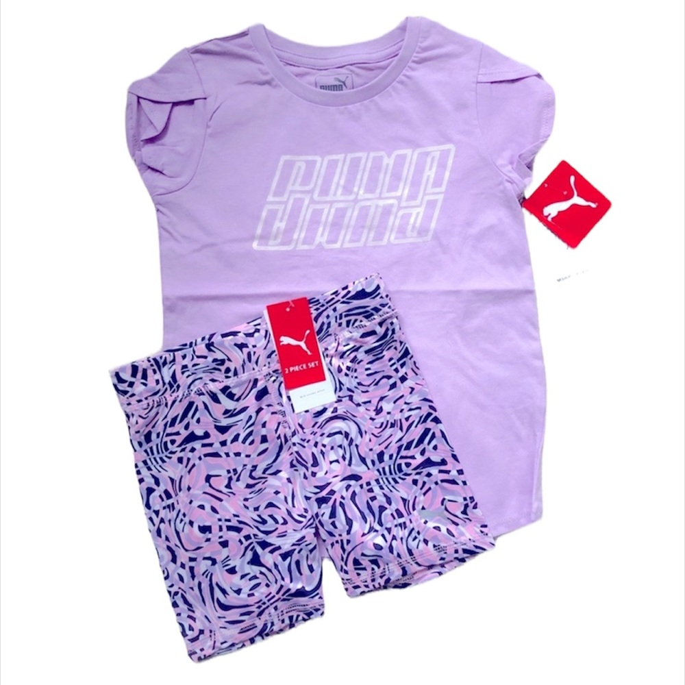 NWT Puma girls tee and shorts set